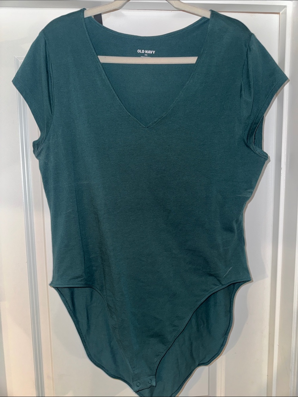 Old Navy Teal V-Neck Cap Sleeve Bodysuit